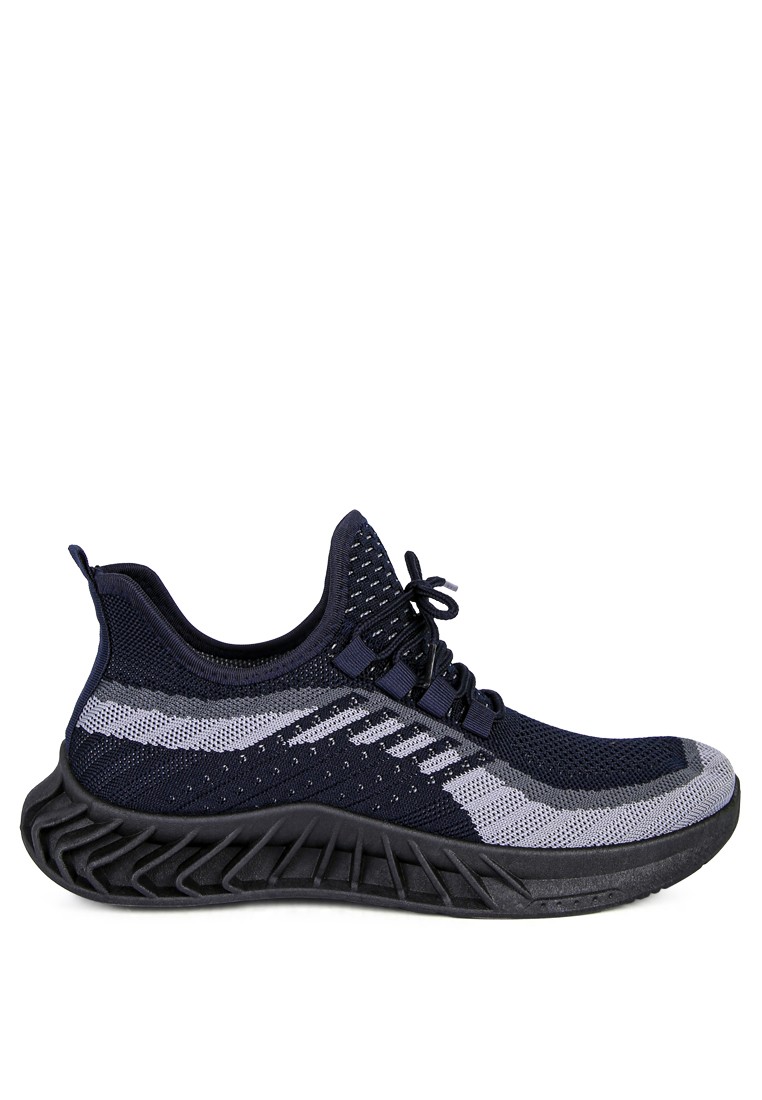 Black Slip On Knitted Running Trainers