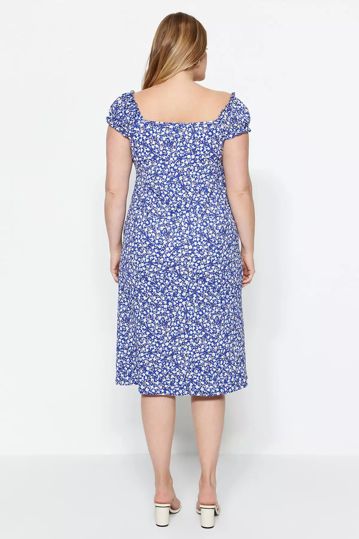 Trendyol Midi A-Line Regular Plus Size Dress, Vestiti da Donna
