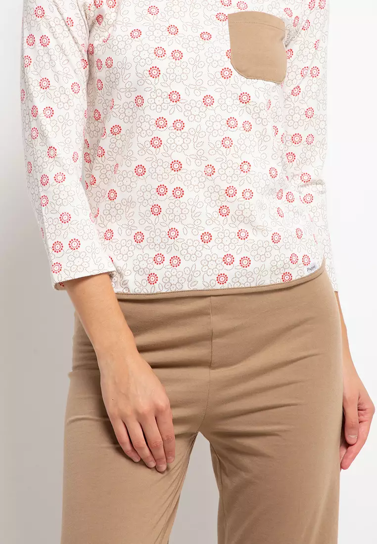 Pyjama Pijama Short Sleeve Long Pants Sleepwear