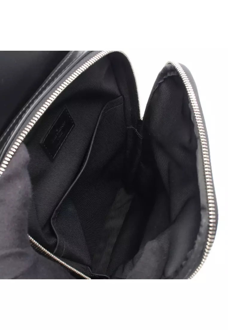 Pre-Loved Louis Vuitton avenue sling bag monogram macassar body bag PVC leather Brown black