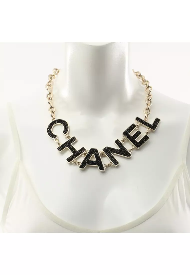 Chanel Preloved Chanel Chanel necklace B18K necklace Rhinestone gold