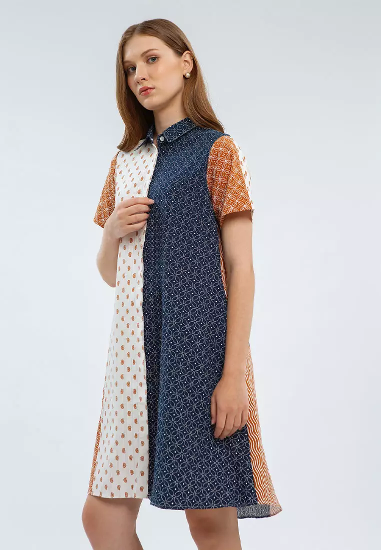 Minimal Nastira Dress Multi Color WARNA MULTI COLOR