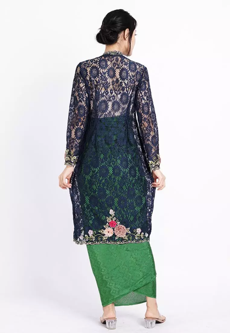 Kebaya Brokat 3D Series In Navy Color