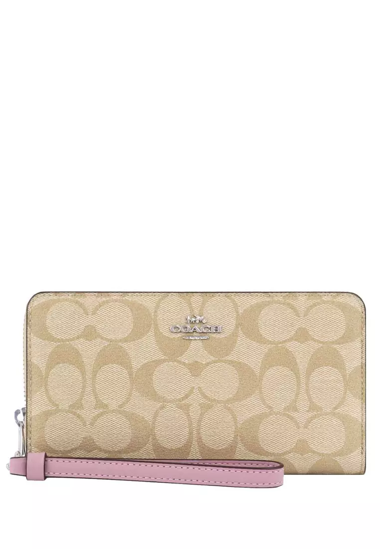 Buy Coach Coach Long Zip Around Wallet In Signature Canvas Light