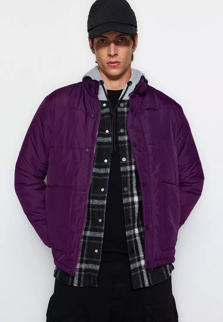 Puffy purple jacket hot sale
