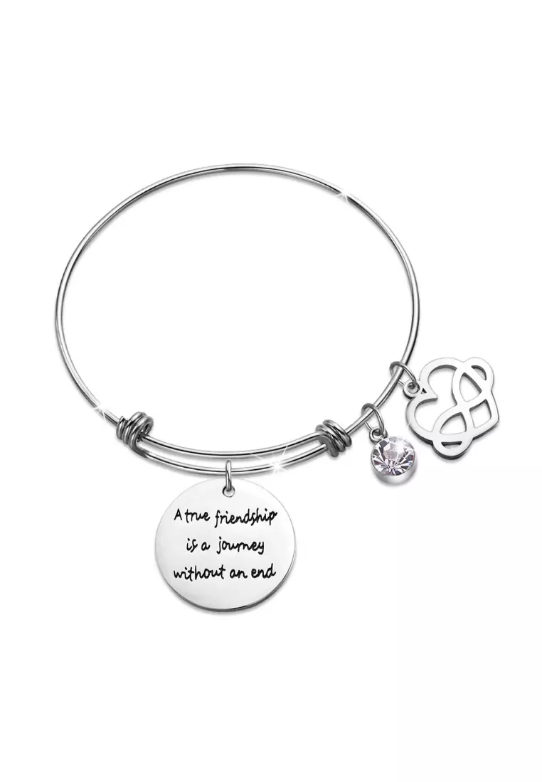 A True Friendship Inscriptions Adjustable Bracelet