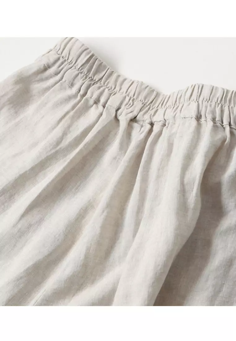 Pituitary Sensation Cotton-flax Wide-legged Pants RZ9032