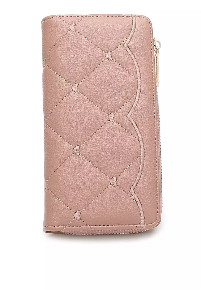 Heart Embroidered Faux Leather Wallet, Women's Small Cute Wallet