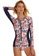 Its Me pink and navy Surf Print Long Sleeve One Piece Swimsuit FB011US286C920GS_7