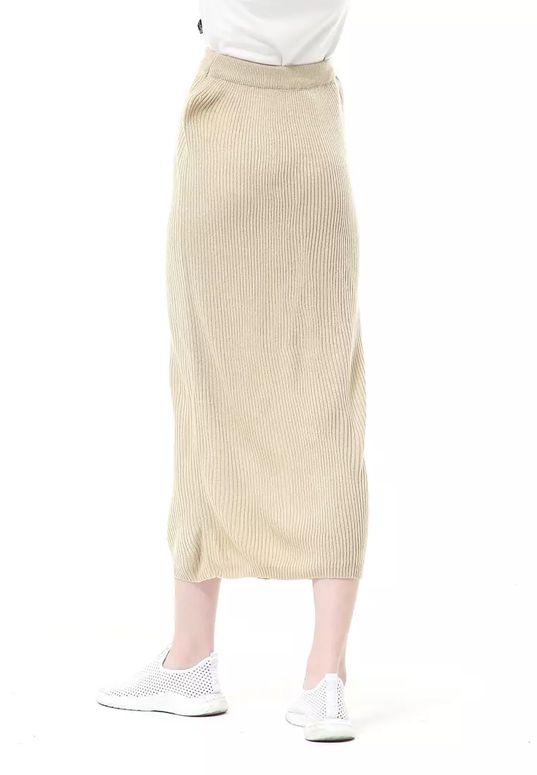 Deliana Rok Rajut Kancing Bawahan Wanita Premium Quality - Cream