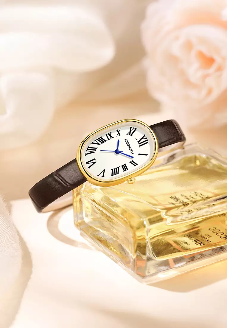 Jam Tangan Wanita Original Anti Air Korean Style Tali Kulit Jam Tangan Cewek brown