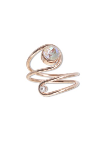 Jual Cocoa Jewelry Cocoa Jewelry Cincin Wanita Korea Spiral White Diamond Ring Rose Gold Color Original Zalora Indonesia