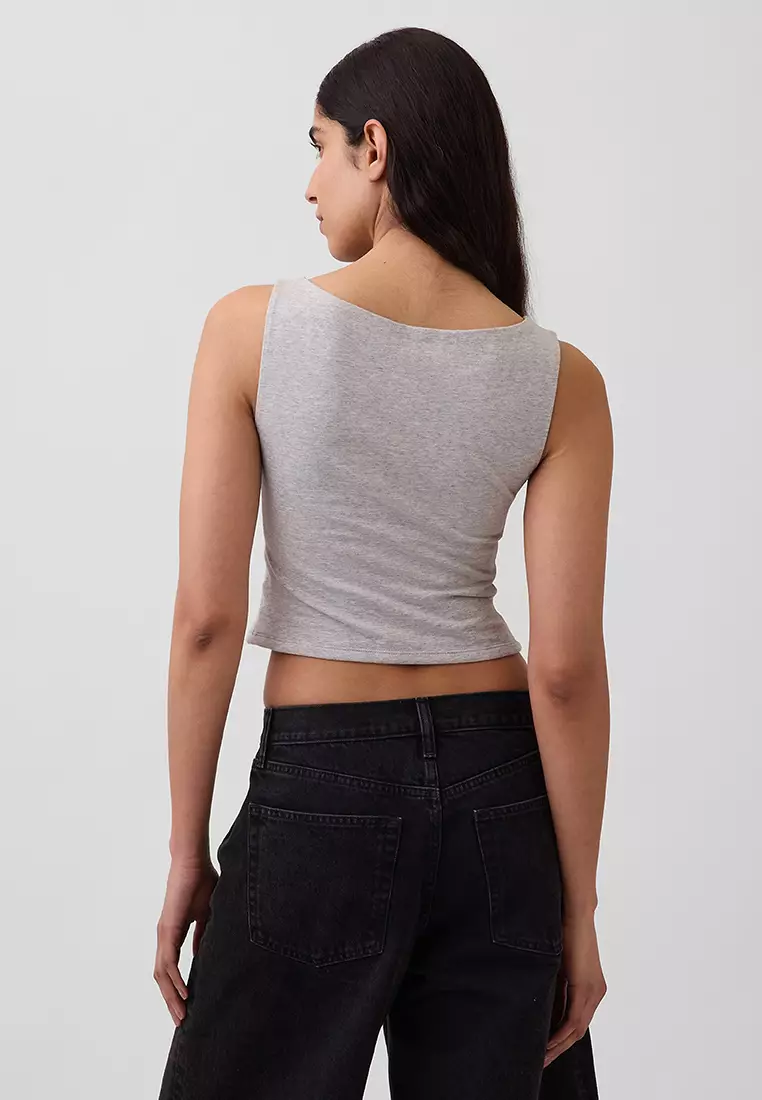 Close Knit Cropped Shell Tank Top