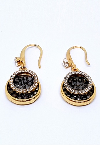 BELLE LIZ gold Irene Black Round Drop Earrings Gold FD55EAC4F3204DGS_1
