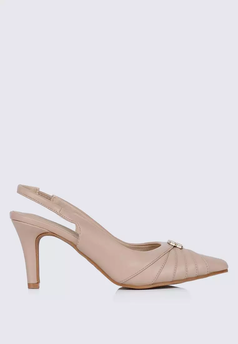 Discount on My Ballerine  shoes - SKU: My Ballerine Bovis Comfy Heels In Nude Pink