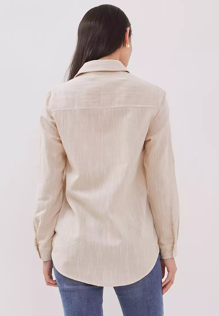 C2 Hefina Khaki Kemeja Casual Wanita