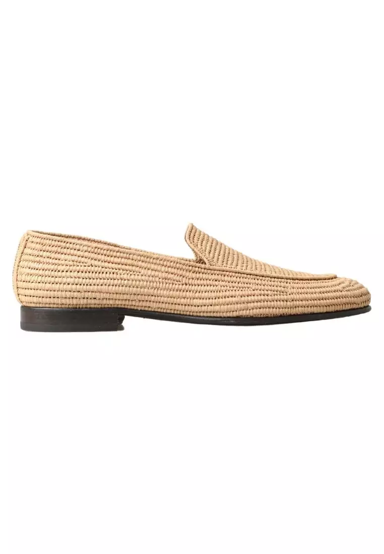 Mens beige slip on loafers sale