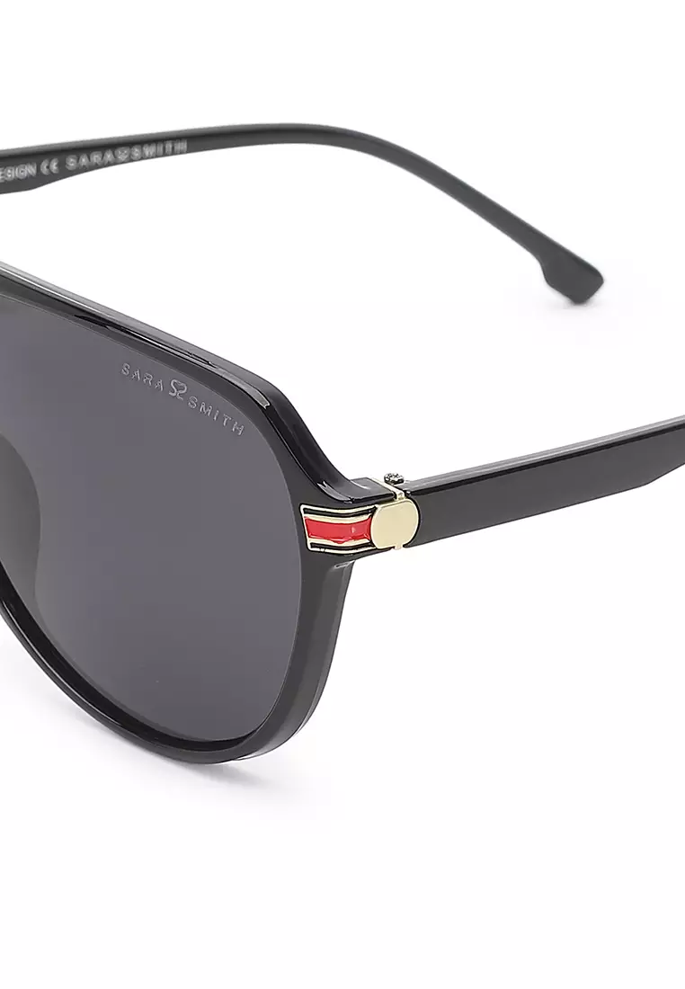 Unisex Casual Polarized Aviator Sunglasses - Light Black