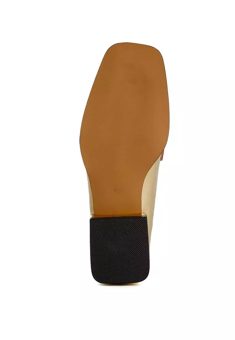 Metallic Penny Loafers in Gold