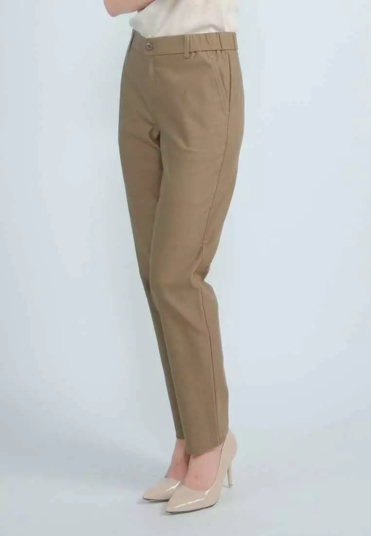 Geneva Slim Pants with Side Garter Detail