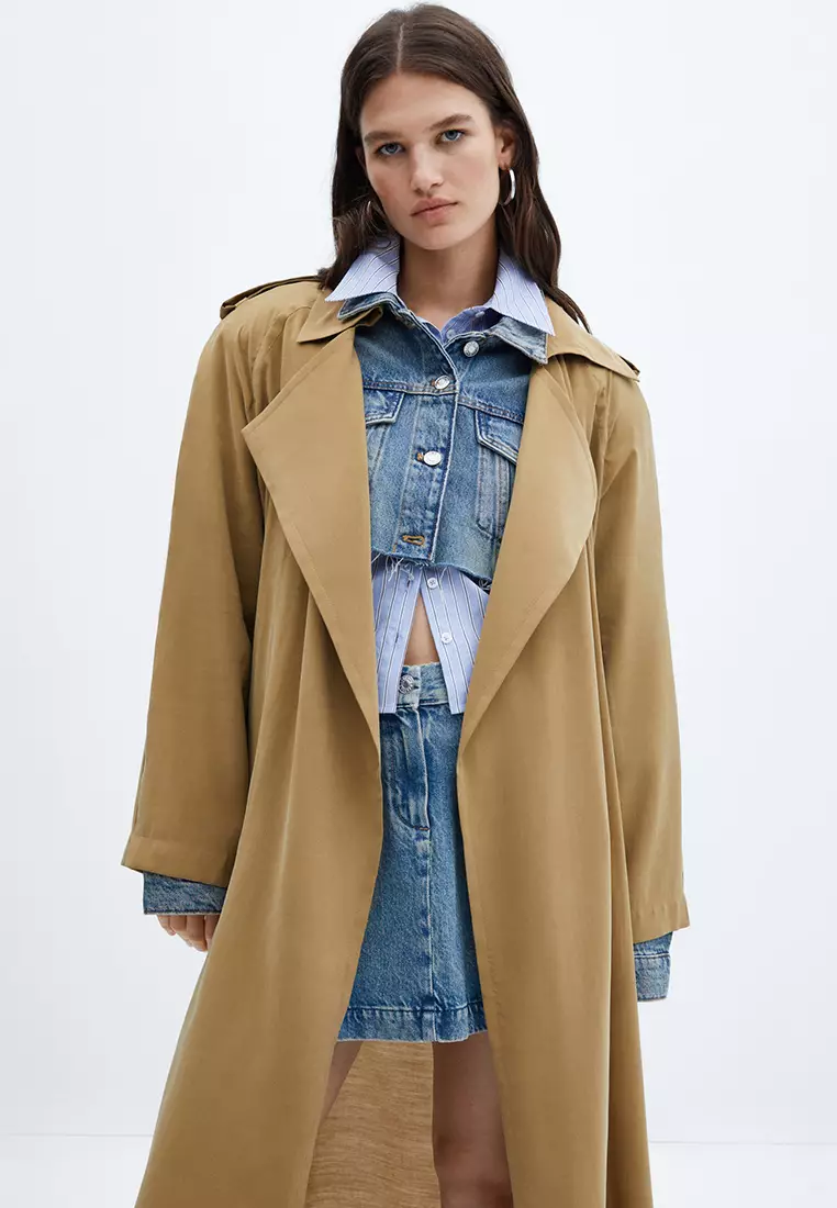 Modal blend trench outlet coat