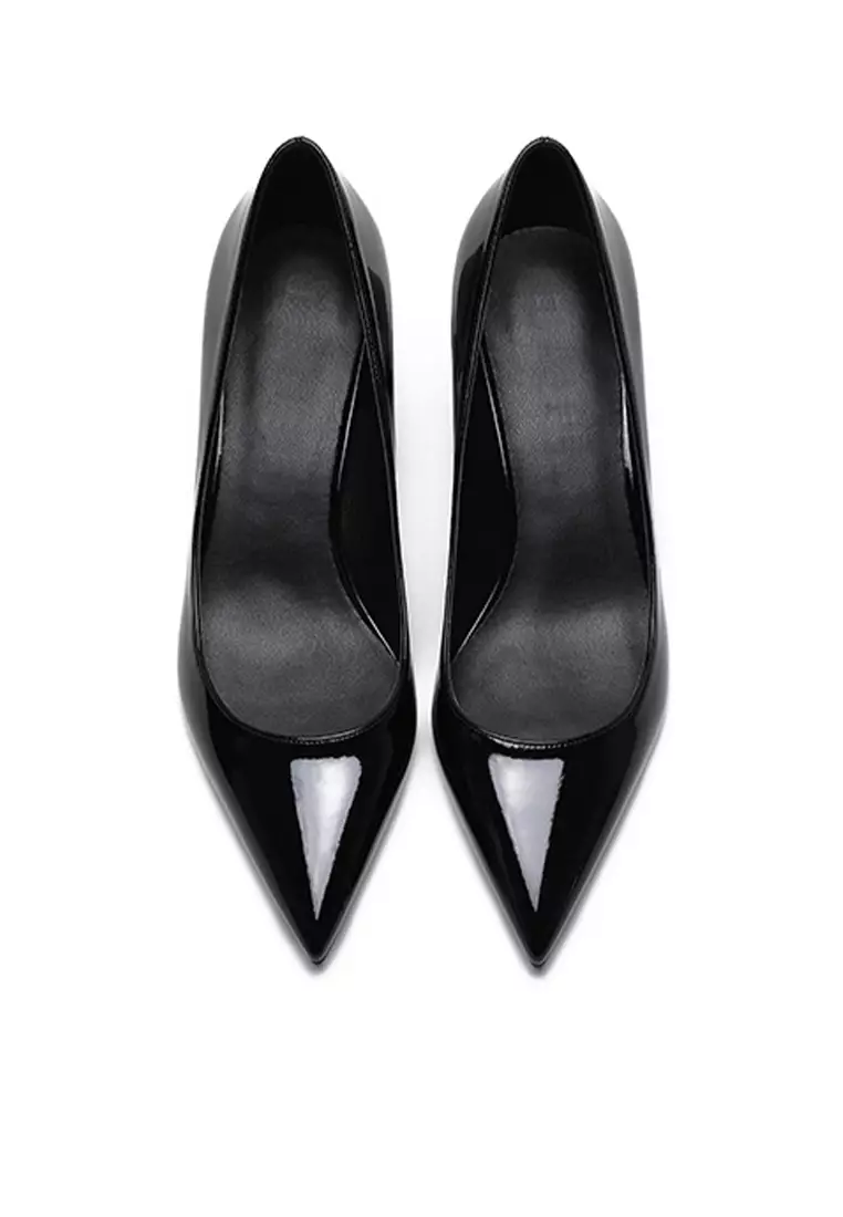 5CM Patent Pointed Mid Heel Shoes HZL150
