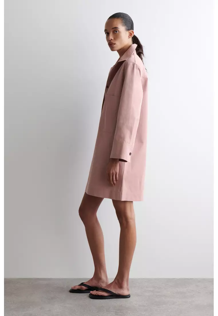 cos pink shirt dress PRINTED FLUID SHIRT DRESS - PINK / PRINTED
