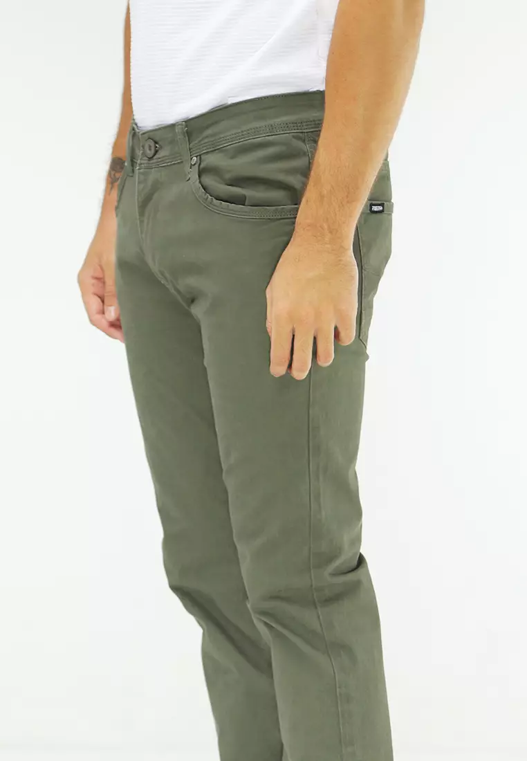 Colored Long Pants Slim Tapered Stretch