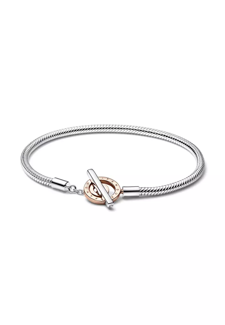 Buy PANDORA Pandora Signature Two tone Logo T Bar Snake Chain