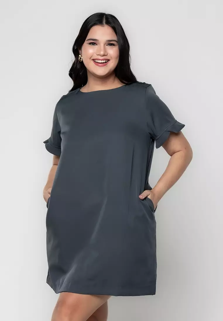 Plus size shift dress clearance with sleeves