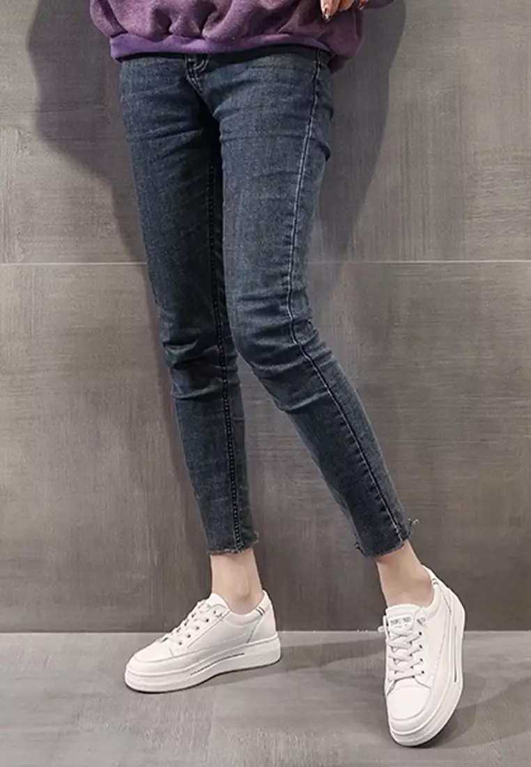 Genuine Leather Flat White Sneakers RX-T3986