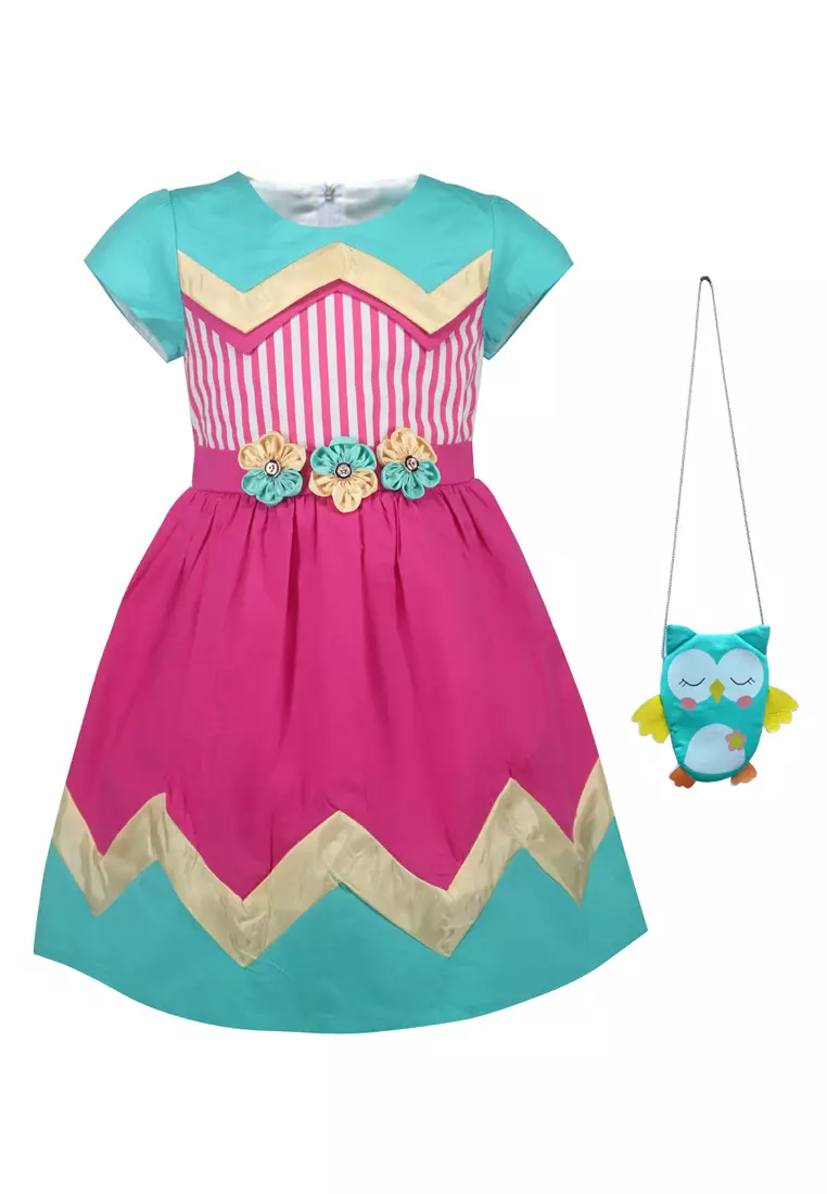 Two Mix Baju Anak Perempuan Fashion Usia 1-12 Tahun Bahan Kain Katun Bonus Tas Anak Gratis Lucu Owl 4248