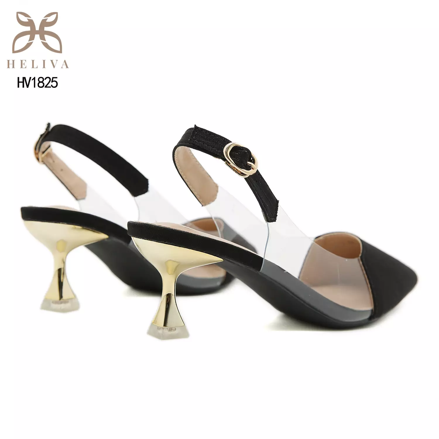 Heliva Raisa High Heels Crystal Satin Sling Back Sol 5.5cm