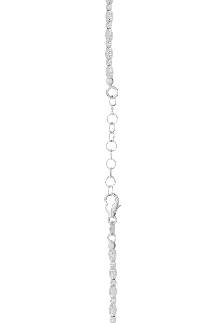 TOMEI Italia Beads Necklace, White Gold 585
