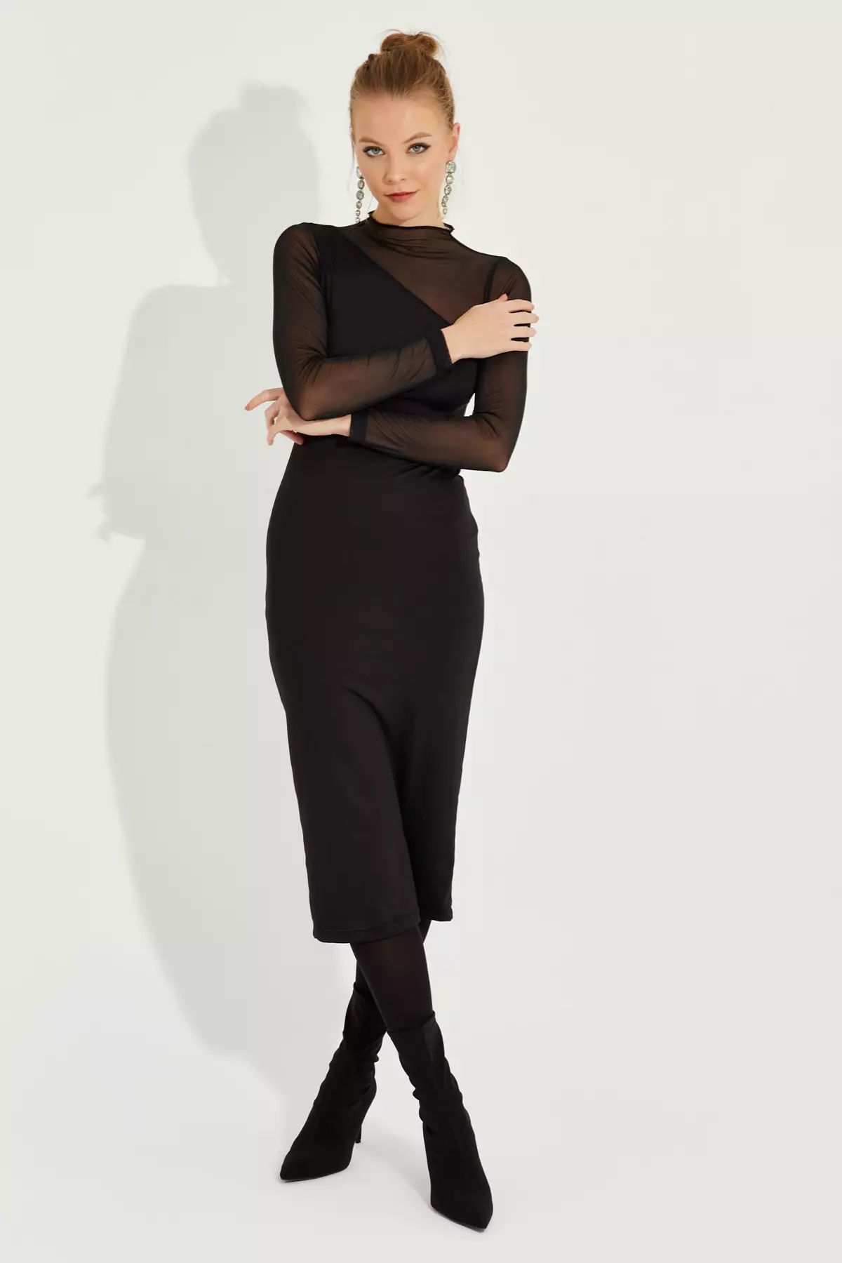 Buy Cool & Sexy Tulle Detailed Asymmetric Midi Dress 2025