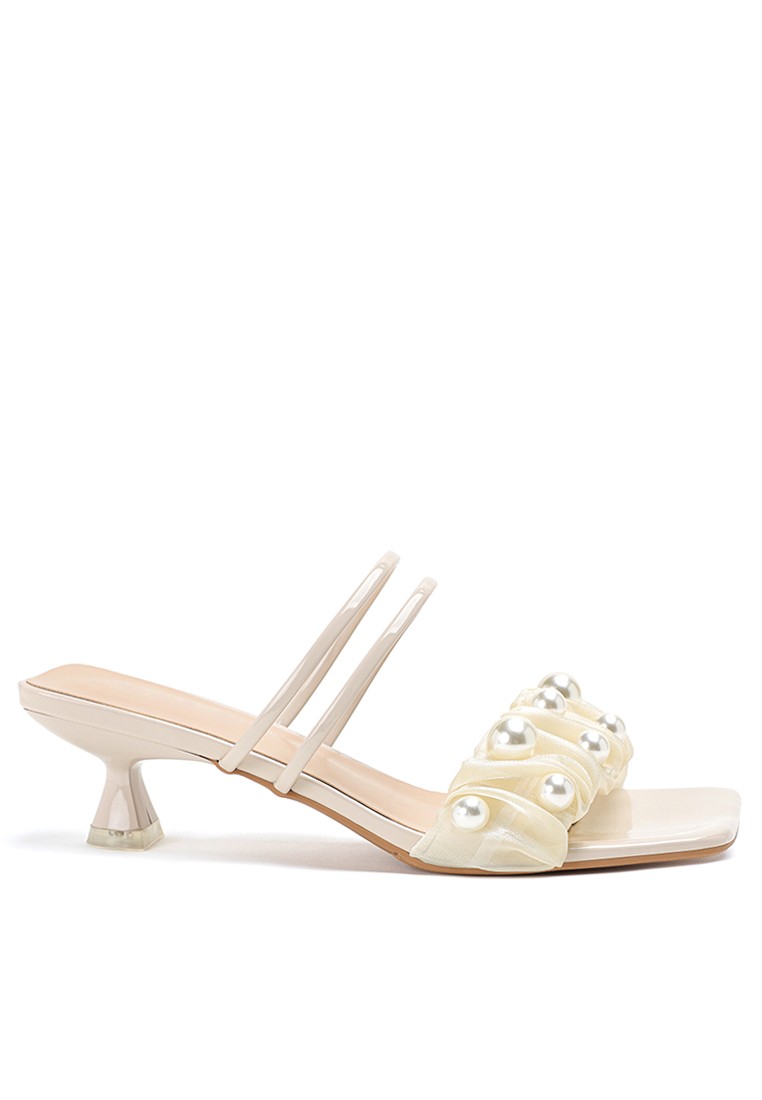 Pearl Strap Mule Heels BY8745-24
