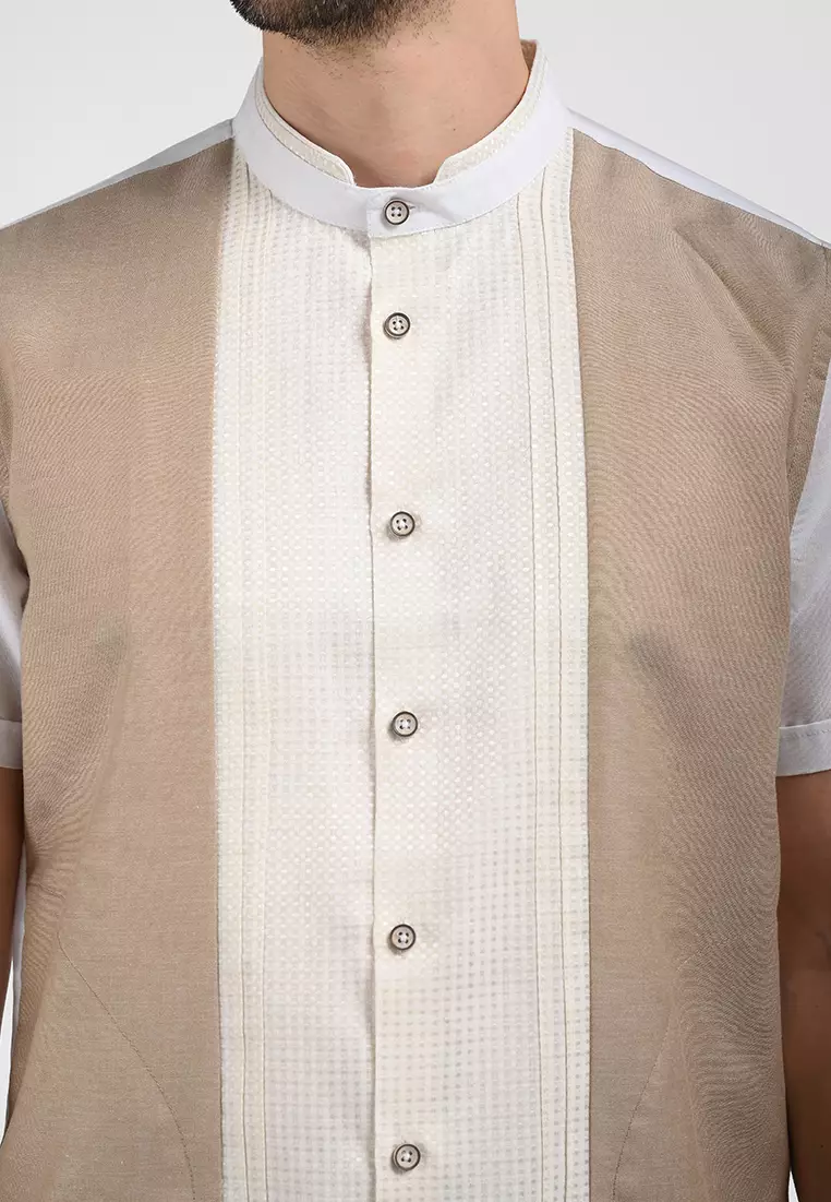 MOC Kemeja Koko Lengan Pendek Pria DAVIAN-KHAKI