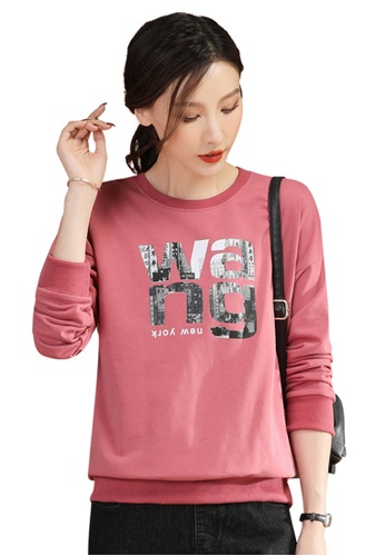A-IN GIRLS pink Fashion Printed Sweater T-Shirt 8C95BAA1505B89GS_1