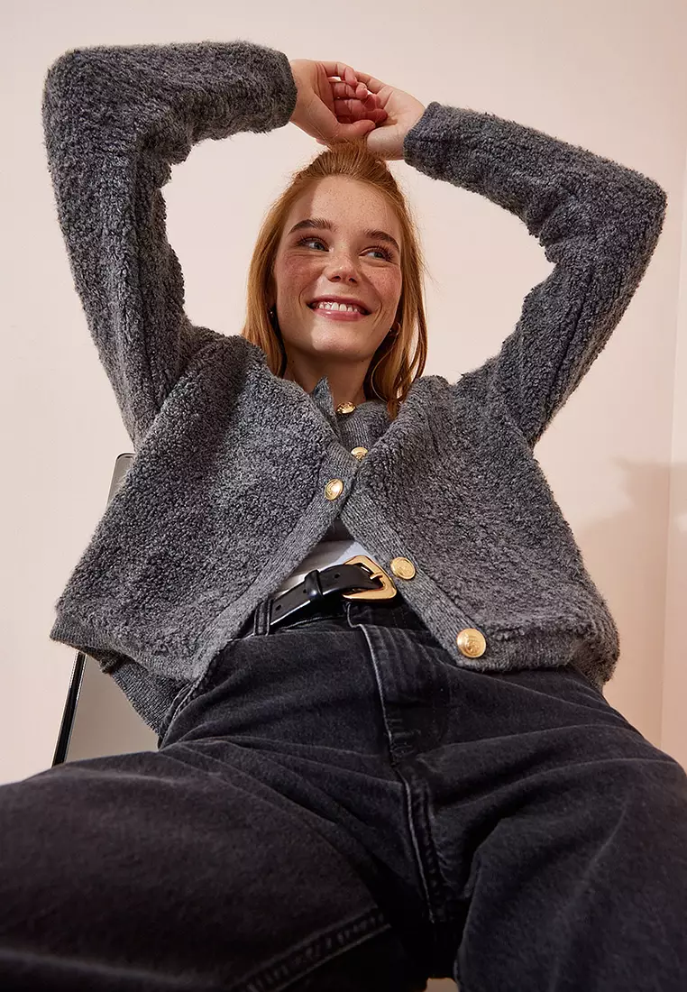 Boucle knit sweater new arrivals