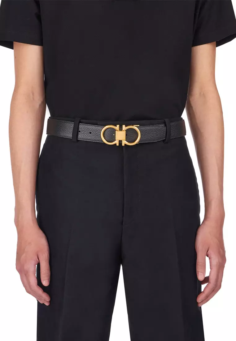 Men's Belt in Black and Cocoa Color Combination 679938 764164 C