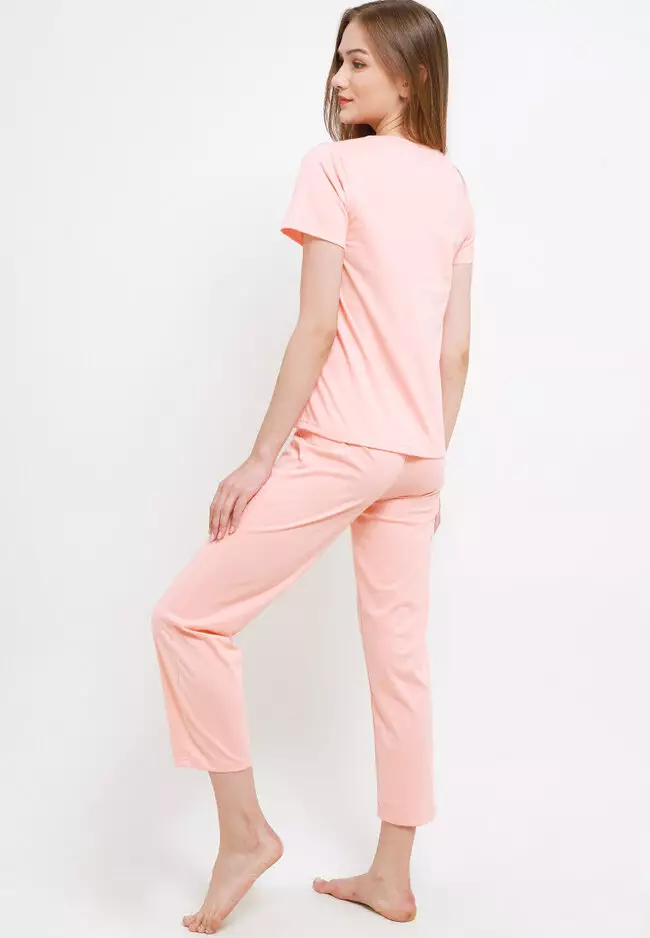 Pyjama Short Sleeve Long Pants Sleepwear