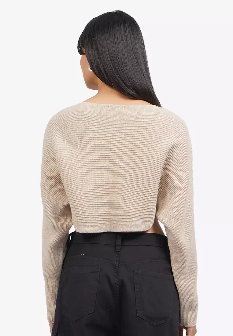 Overlap Long Sleeve Knit Top