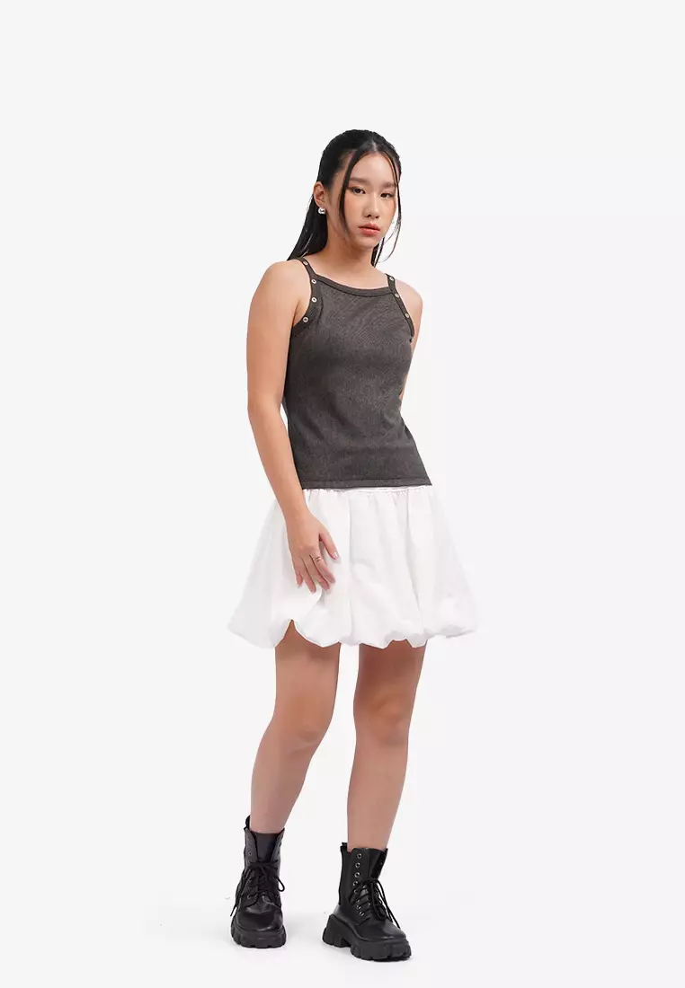 Washed Eyelet Tank Top