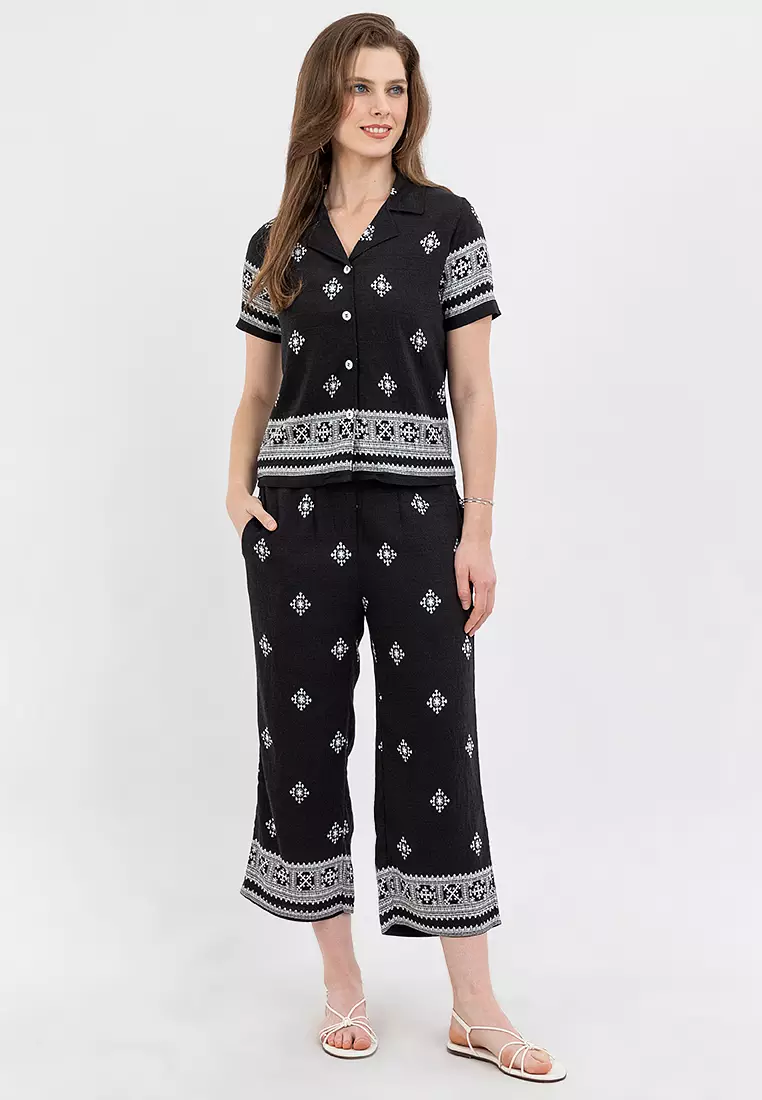 Alma Cenefa Print Button Down Filipiniana Shirt