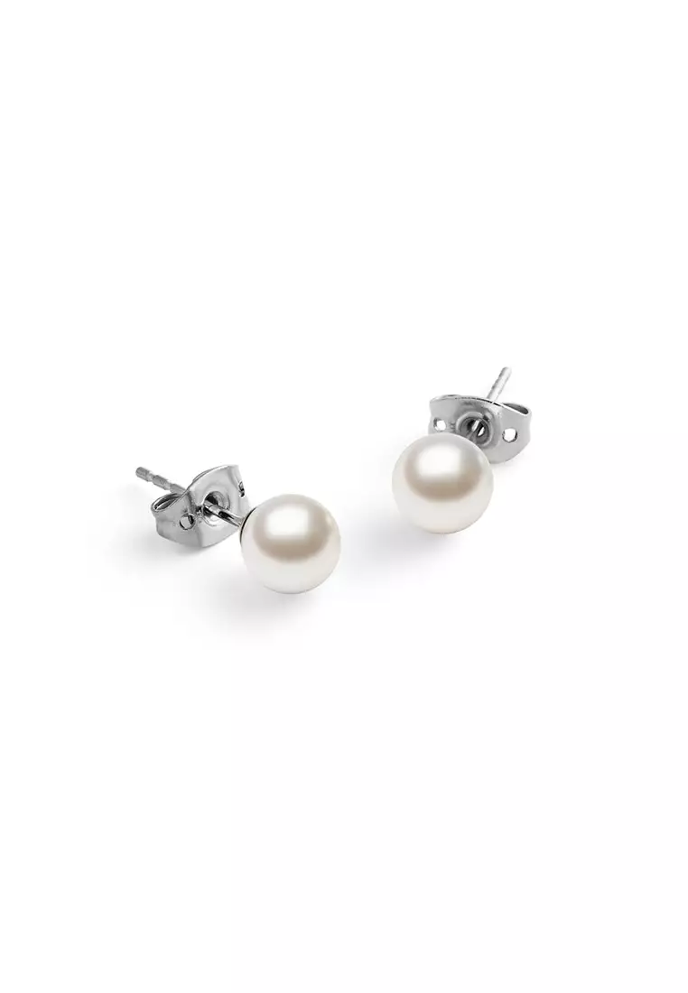 Pearl Stud Earring Silver - Unisex Bracelet for women and men stainless steel Pearl Bracelet DW Official Authentic Original