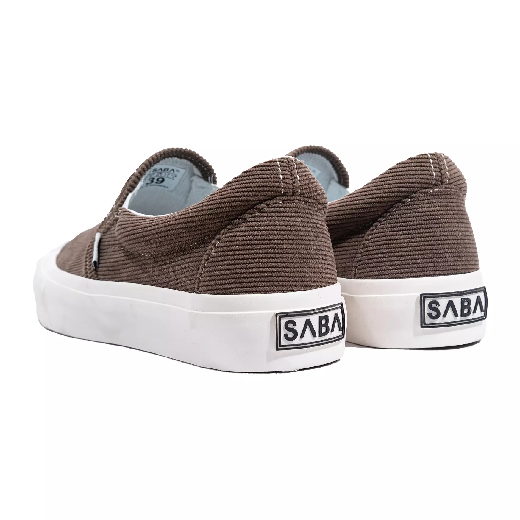 SABA Corduroy Slip On Brown White - Sepatu Sneakers Casual Pria Wanita CRD 29