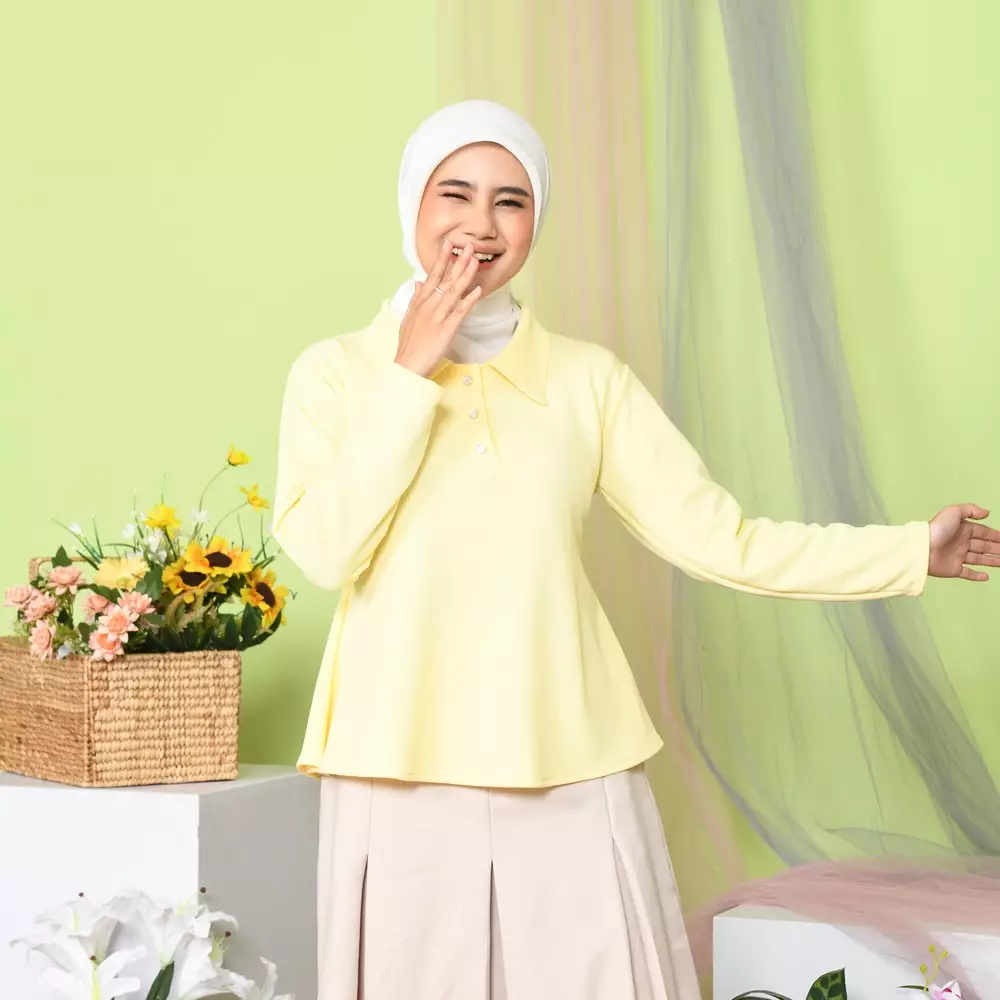 Rara Knit Top Slimfit - Soft Yellow Jumbo M19902 R107S5