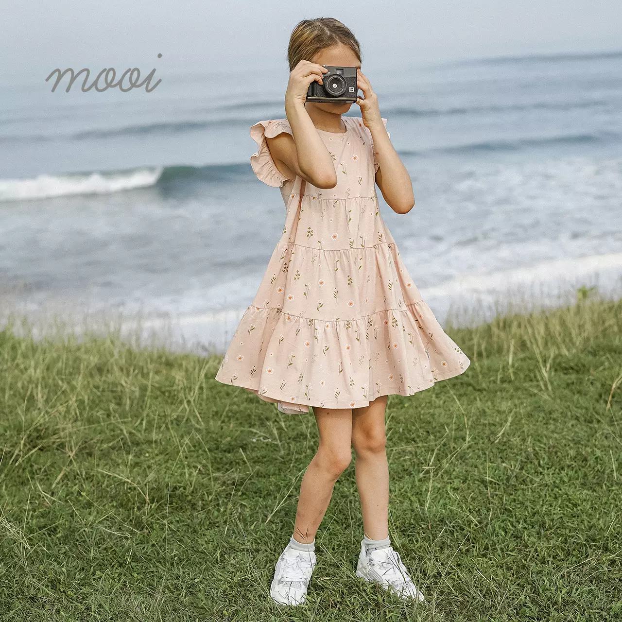Mooi Dress Anak Perempuan Emily Ruffle Dress V1 - Latte