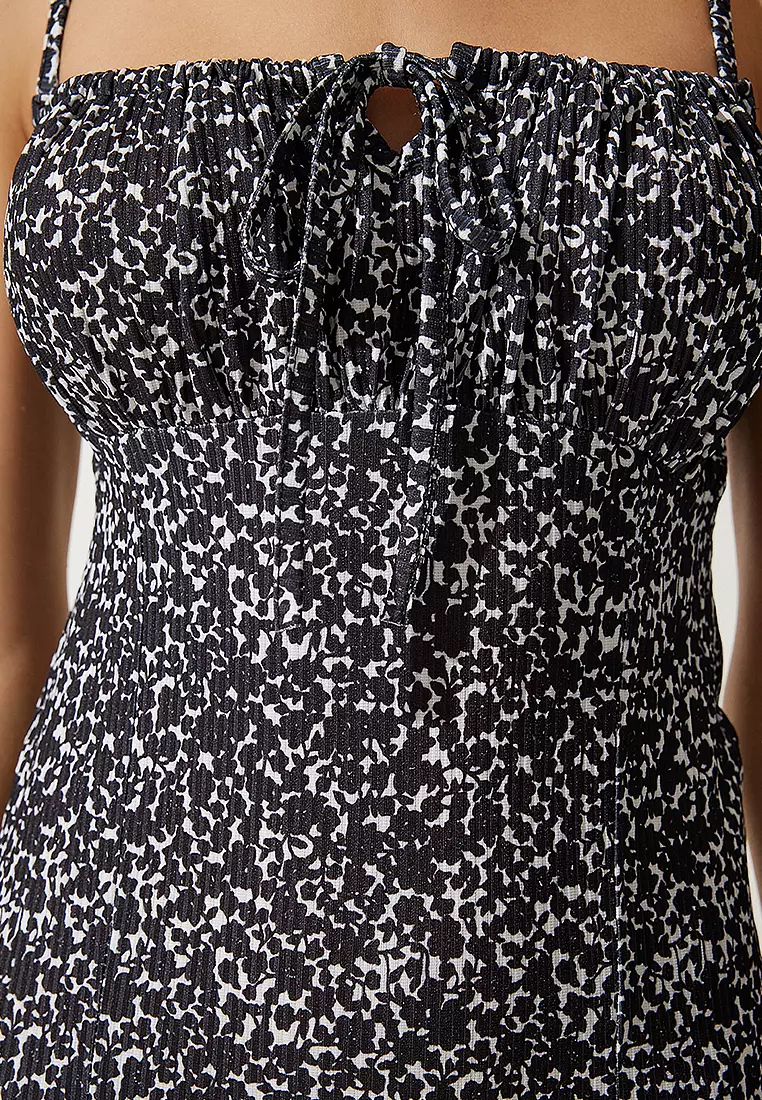 Floral Slit Summer Knit Dress