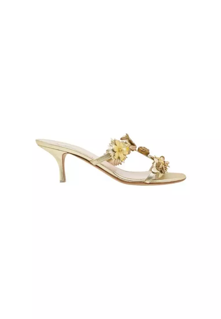 Buy PRADA Pre Loved PRADA Golden Roses T Bar Sandals Online